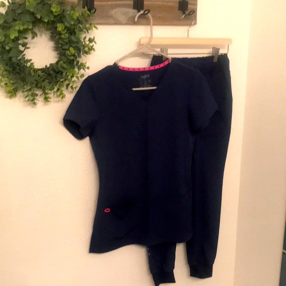 Heart & Soul Navy jogger scrubs